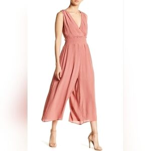 Superfoxx Cutout Wide Leg Jumpsuit Smocked Waist Size Large